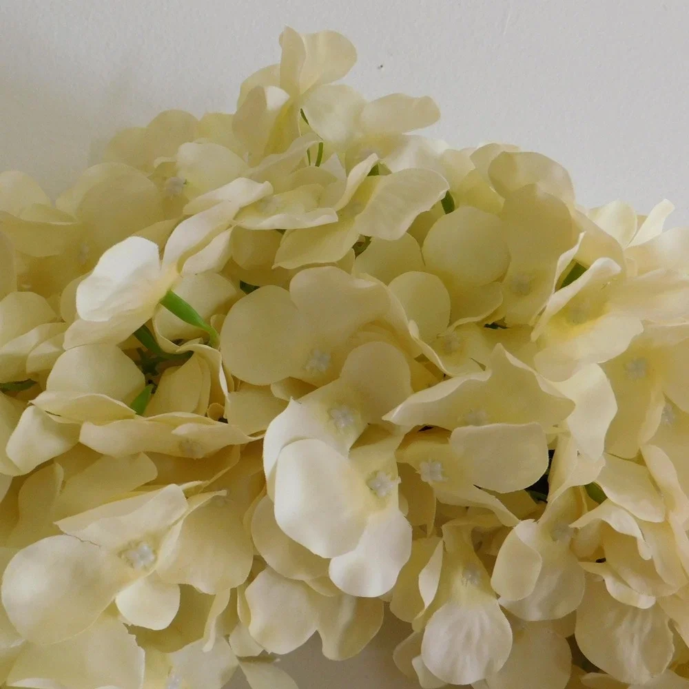 Cream Hydrangea Wreath for Front Door, Natural Dried Look Artificial  Flower